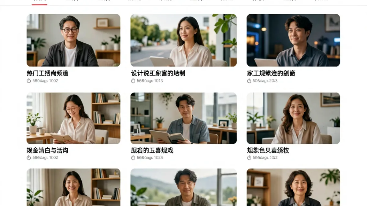 51视频平台首页界面截图，展示视频分类导航栏与推荐内容区域布局